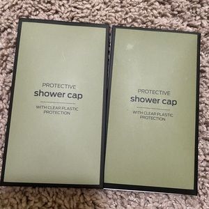 2 Set Protective Shower Cap With Clear Plastic Protective